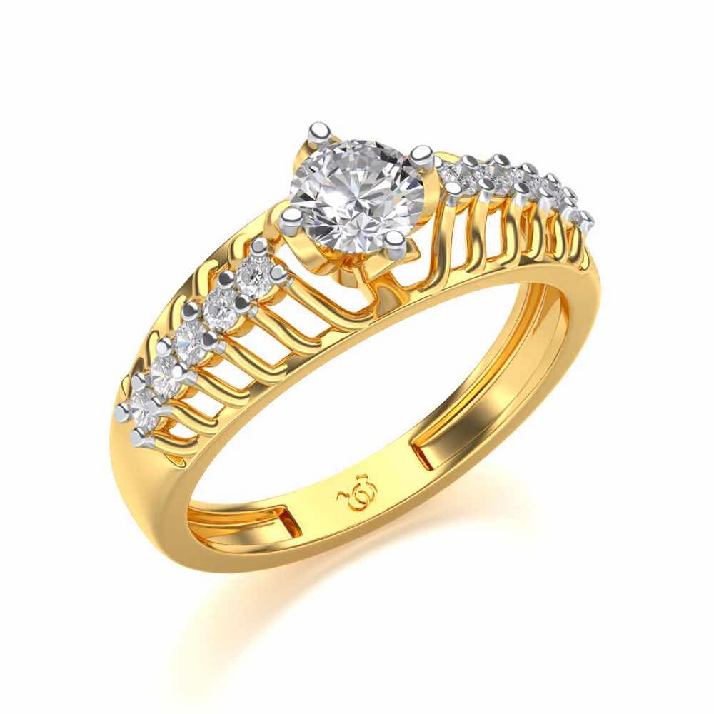 7. Coronated Solitaire Diamond Ring