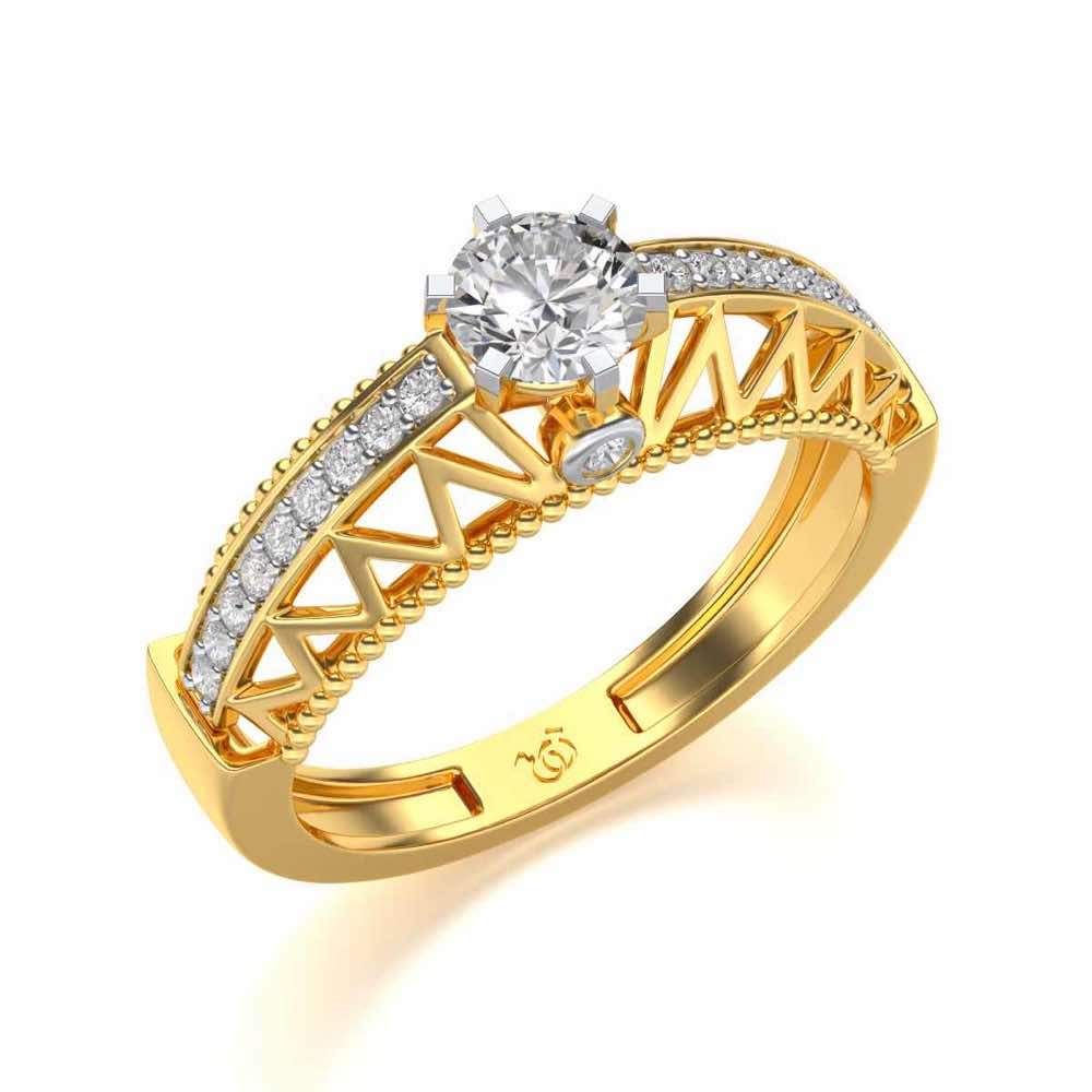 8. Spiked Glow Solitaire Diamond Ring